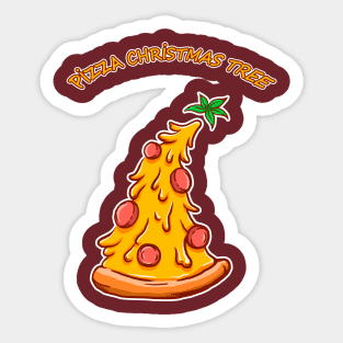 pizza christmas tree Sticker